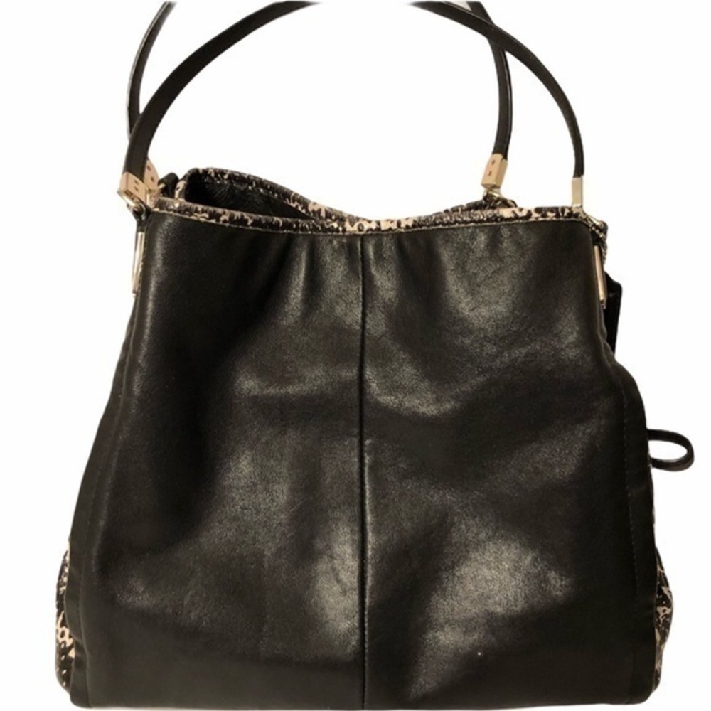 COACH phoebe black leather multi compartment bag